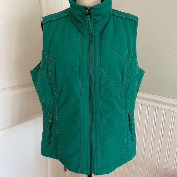 Coldwater Creek Women’s Jade Green Vest Large - Picture 1 of 14